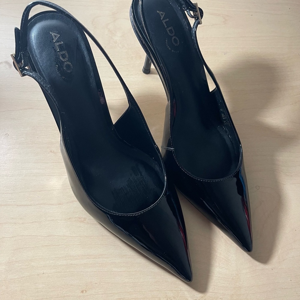 Aldo Sleek Black Patent Heels